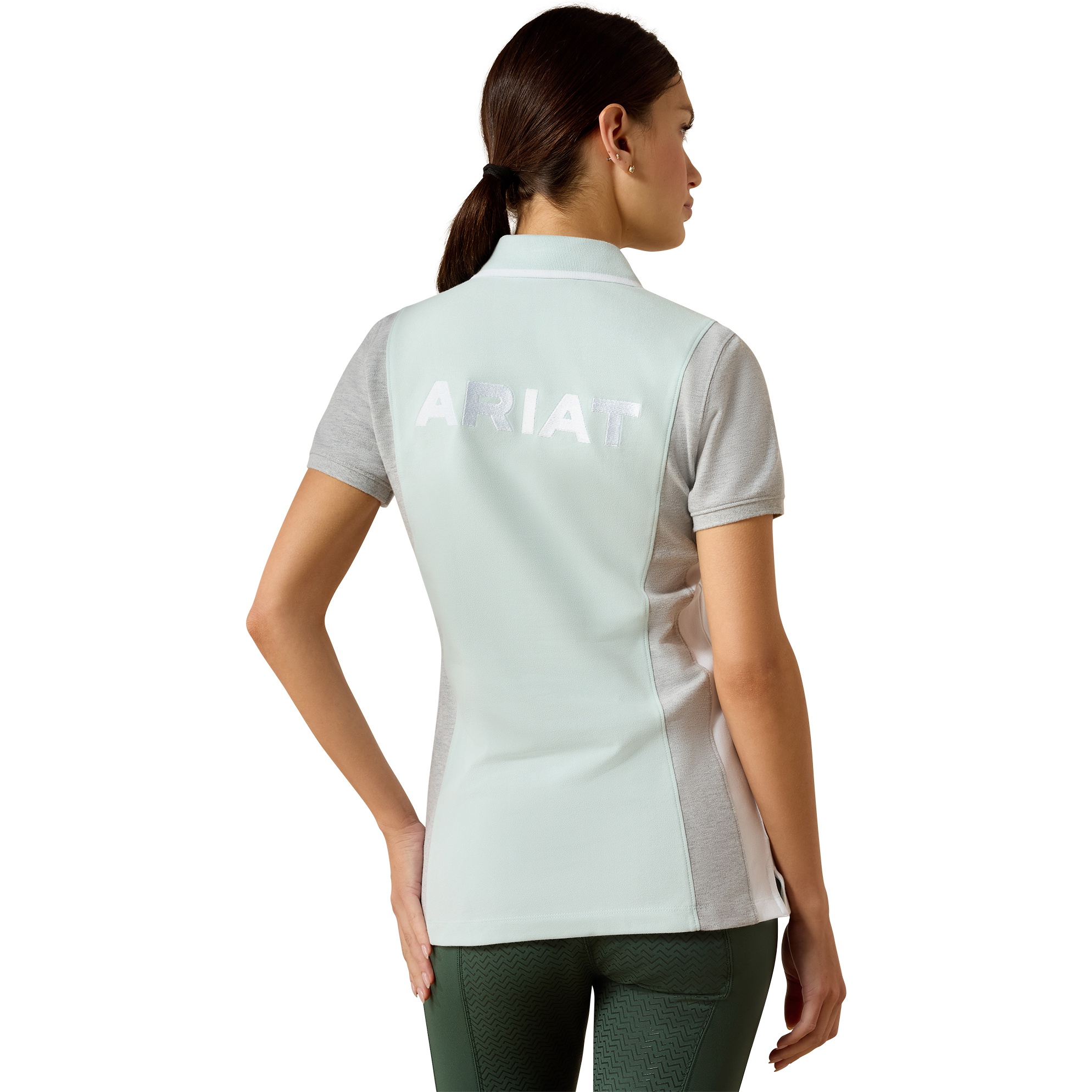 2026 Ariat Femmes Taryn Polo Shirt 10071767 - Starlight / Heather Grey